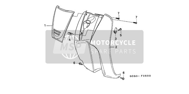 Honda SGX50 1999 Bouclier de jambe pour un 1999 Honda SGX50